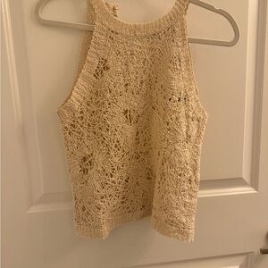 Zara Cream Crochet Tank Top